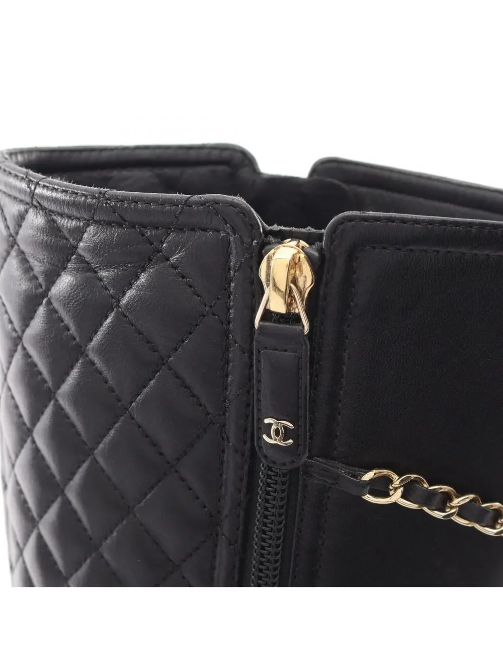 Chanel Matelasse Chain Long Boots #38 #294245C83B
